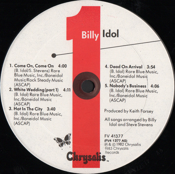 Billy Idol : Billy Idol (LP, Album, RE, Pit)