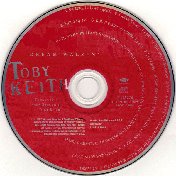 Toby Keith : Dream Walkin' (CD, Album, Club)
