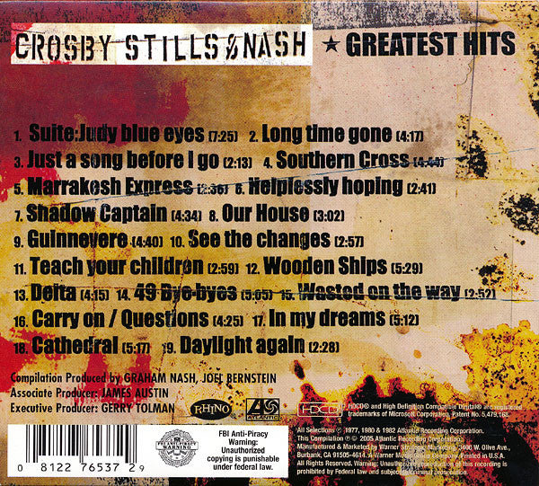 Crosby, Stills & Nash : Greatest Hits (HDCD, Comp)