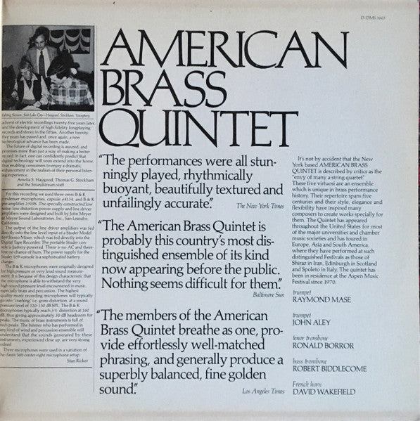 American Brass Quintet : Plays Renaissance Elizabethan And Baroque Music (LP, Album, Gat)
