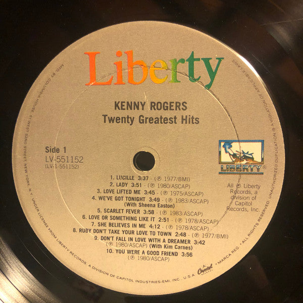 Kenny Rogers : Twenty Greatest Hits (LP, Comp)