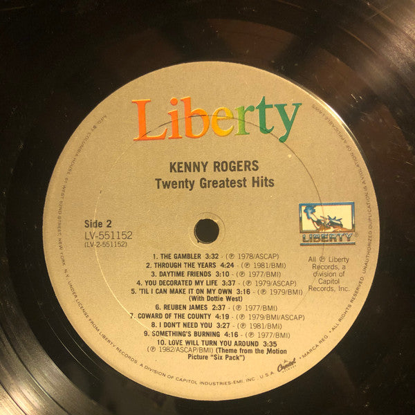 Kenny Rogers : Twenty Greatest Hits (LP, Comp)