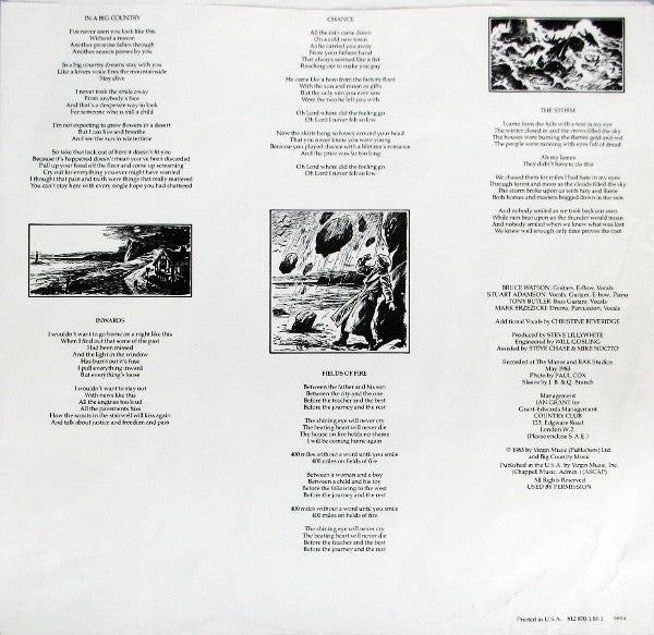 Big Country : The Crossing (LP, Album, PRC)