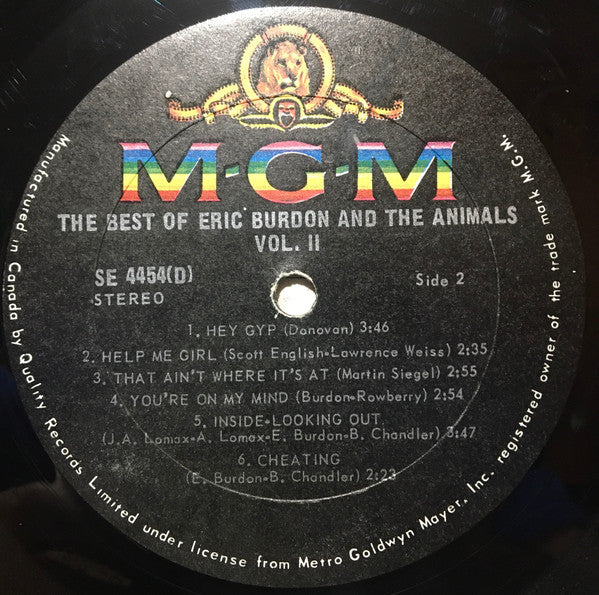 Eric Burdon And The Animals* : The Best Of Eric Burdon And The Animals – Vol. II (LP, Comp)