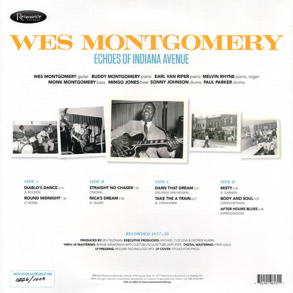 Wes Montgomery : Echoes Of Indiana Avenue (2x12", Album, Ltd, Num)