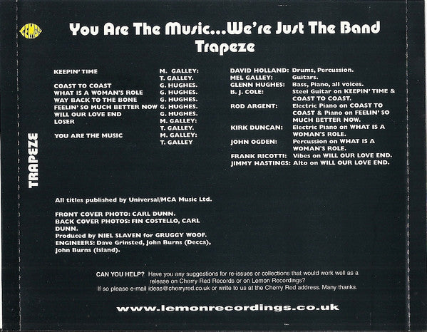 Trapeze : You Are The Music...We're Just The Band (CD, Album, RE)
