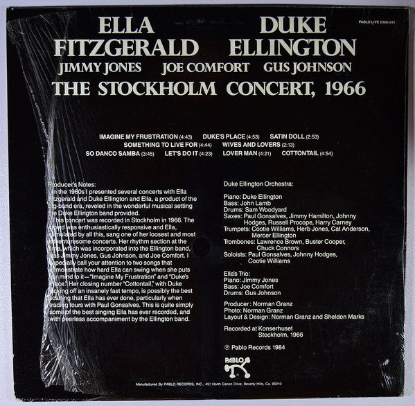 Ella Fitzgerald, Duke Ellington : The Stockholm Concert, 1966 (LP, Album)
