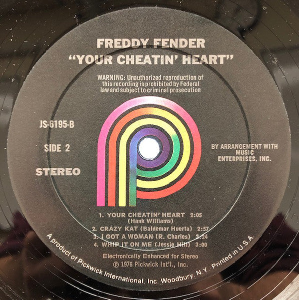 Freddy Fender (2) : Your Cheatin' Heart (LP, Comp)