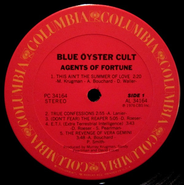 Blue Öyster Cult : Agents Of Fortune (LP, Album, Ter)
