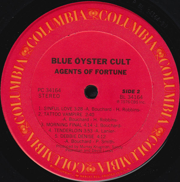 Blue Öyster Cult : Agents Of Fortune (LP, Album, Ter)