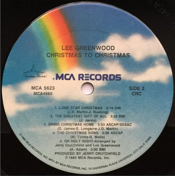 Lee Greenwood : Christmas To Christmas (LP, Album, Club)