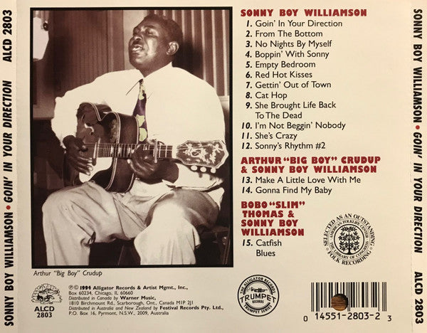 Sonny Boy Williamson (2) With Arthur "Big Boy" Crudup, Willie Love (2) & Bobo "Slim" Thomas* : Goin' In Your Direction (CD, Comp, RE)