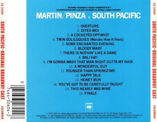 Mary Martin, Ezio Pinza With Original Broadway Cast* : South Pacific (CD, Album, RE)