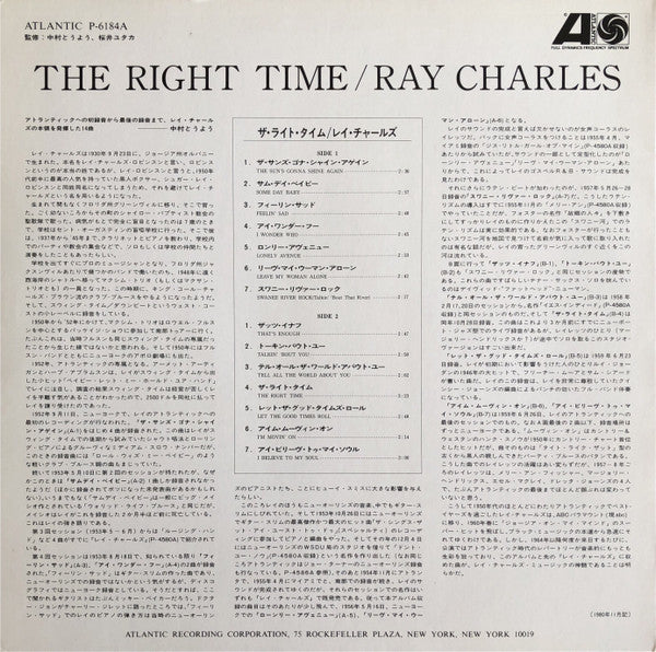 Ray Charles : The Right Time (LP, Comp, Mono)