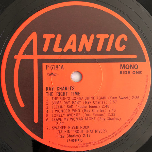 Ray Charles : The Right Time (LP, Comp, Mono)