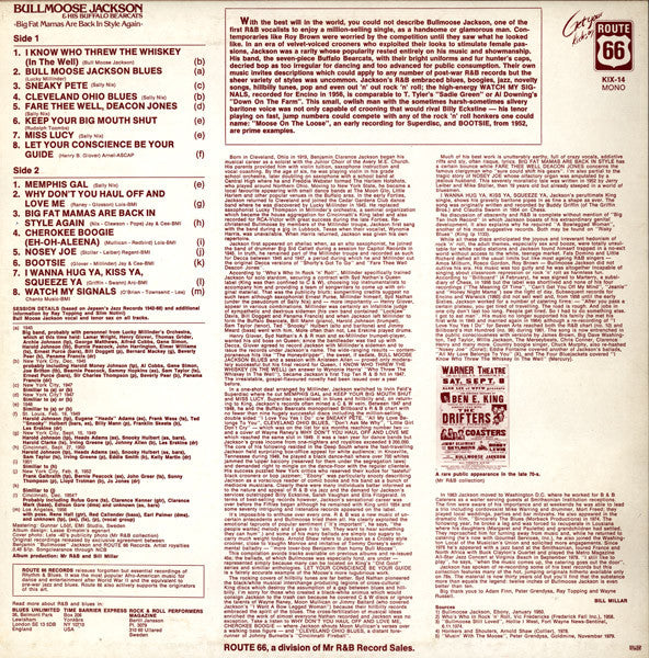 Bullmoose Jackson & His Buffalo Bearcats* : Big Fat Mamas Are Back In Style Again (LP, Album, Comp, Mono)