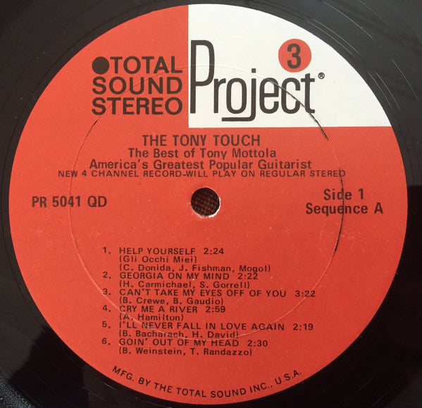 Tony Mottola : The Tony Touch (The Best Of Tony Mottola) (LP, Comp, Quad, RE, Gat)