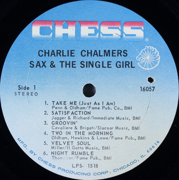 Charlie Chalmers* : Sax & The Single Girl (LP, Album)