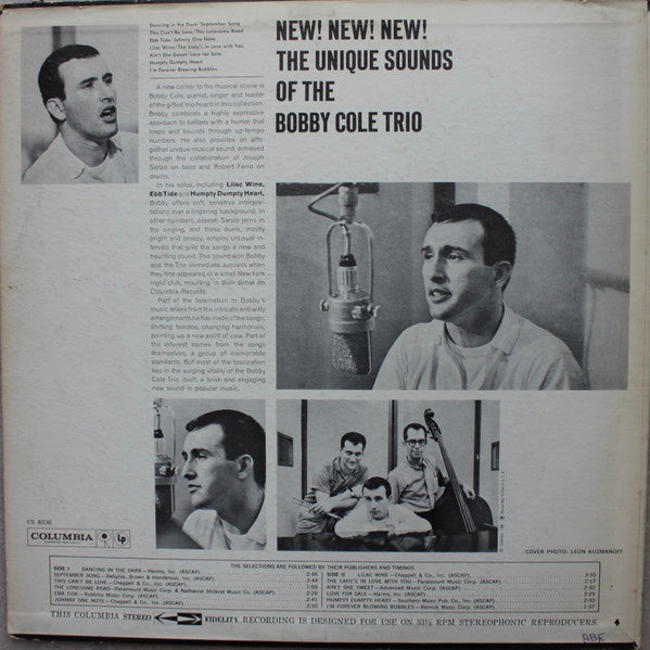 Bobby Cole Trio : New! New! New! (The Unique Sounds Of The Bobby Cole Trio) (LP, Album)