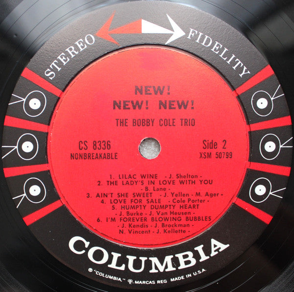 Bobby Cole Trio : New! New! New! (The Unique Sounds Of The Bobby Cole Trio) (LP, Album)