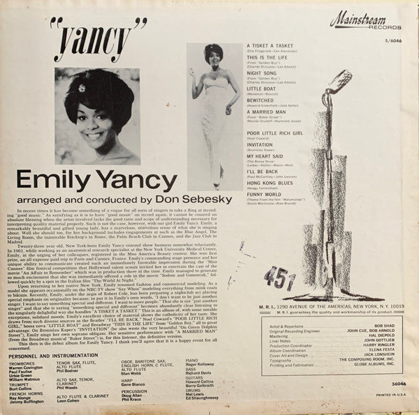 Emily Yancy : Yancy (LP, Album)