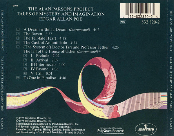 The Alan Parsons Project : Tales Of Mystery And Imagination (CD, Album, RE)