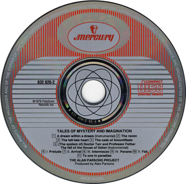 The Alan Parsons Project : Tales Of Mystery And Imagination (CD, Album, RE)