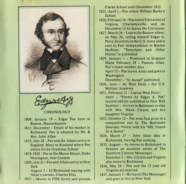 The Alan Parsons Project : Tales Of Mystery And Imagination (CD, Album, RE)