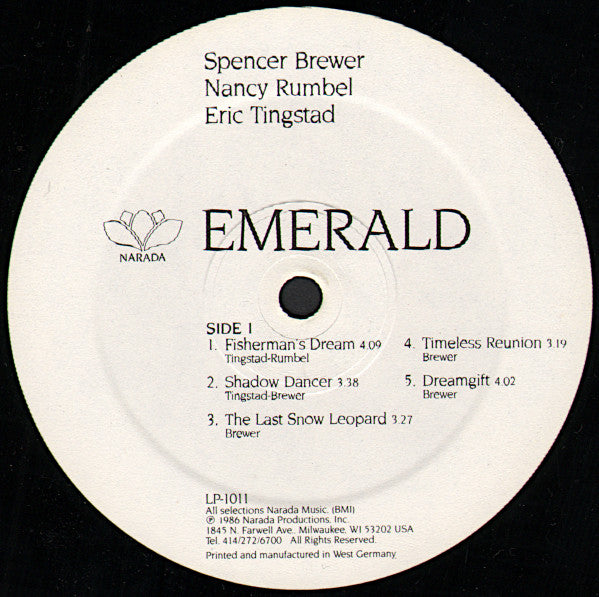 Spencer Brewer, Nancy Rumbel, Eric Tingstad* : Emerald (LP)