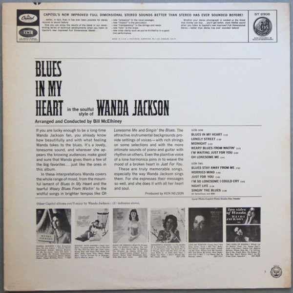 Wanda Jackson : Blues In My Heart (LP, Album, Scr)
