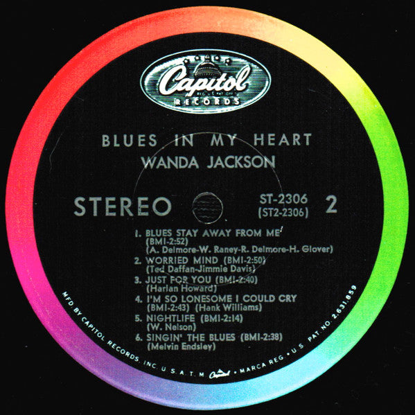 Wanda Jackson : Blues In My Heart (LP, Album, Scr)