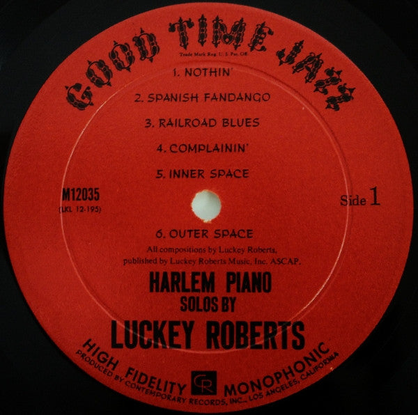 Luckey Roberts* & Willie 'The Lion' Smith* : Luckey & The Lion: Harlem Piano Solos By Luckey Roberts & Willie 'The Lion' Smith (LP, Album, Mono)