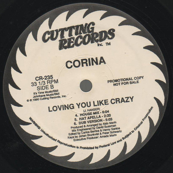 Corina : Loving You Like Crazy (12", Promo)