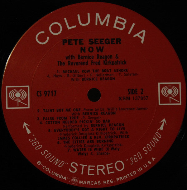 Pete Seeger With Bernice Reagon* & The Reverend Fred Kirkpatrick* : Now (LP, Album)