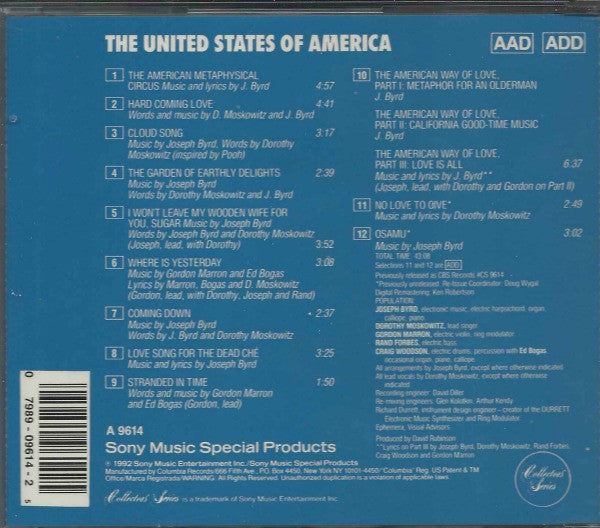 The United States Of America : The United States Of America (CD, Album, RE)