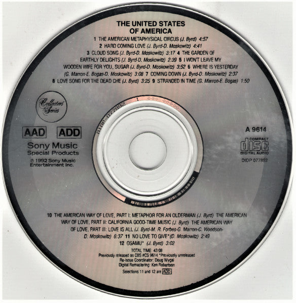 The United States Of America : The United States Of America (CD, Album, RE)
