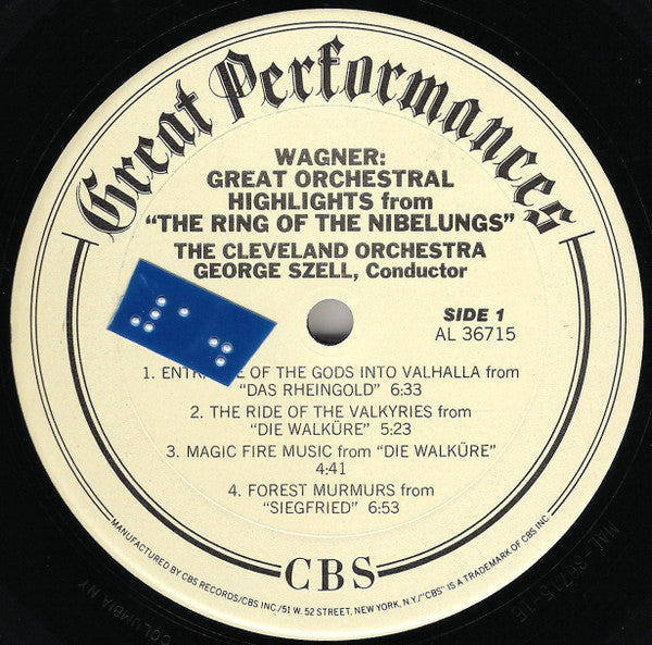 Wagner* - Szell*, Cleveland Orchestra* : Great Orchestral Music From "The Ring" (LP, RE)