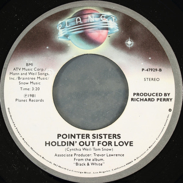 Pointer Sisters : Slow Hand (7", Single, Spe)