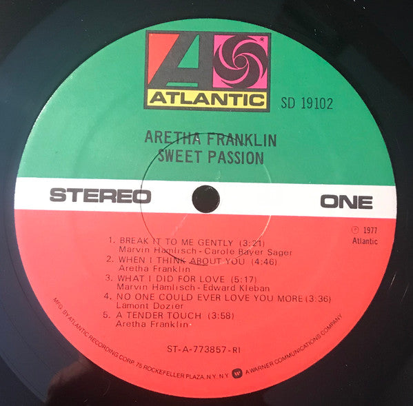 Aretha Franklin : Sweet Passion (LP, Album, RI)