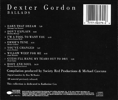 Dexter Gordon : Ballads (CD, Comp)