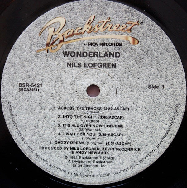 Nils Lofgren : Wonderland (LP, Album, Pin)