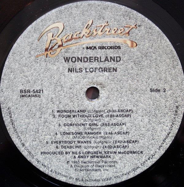 Nils Lofgren : Wonderland (LP, Album, Pin)