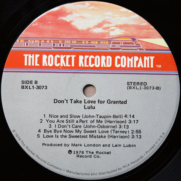 Lulu : Don't Take Love For Granted (LP, Album)
