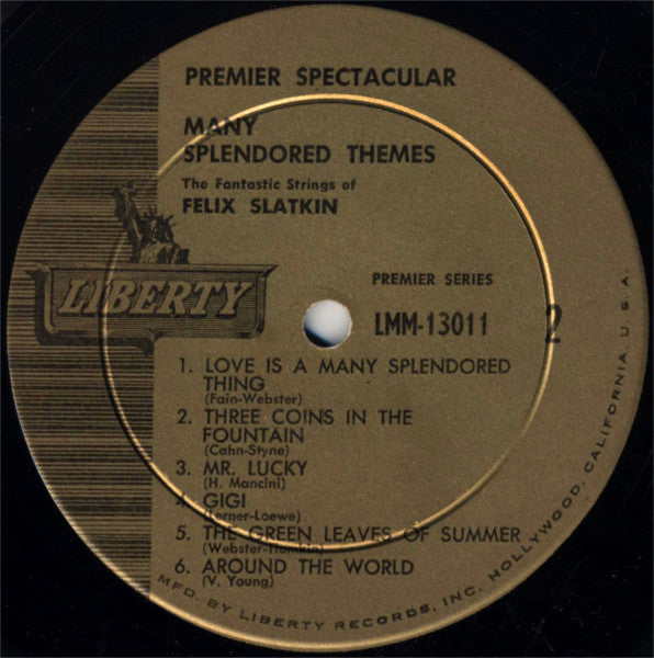 Felix Slatkin : Many Splendored Themes (LP, Album, Mono)