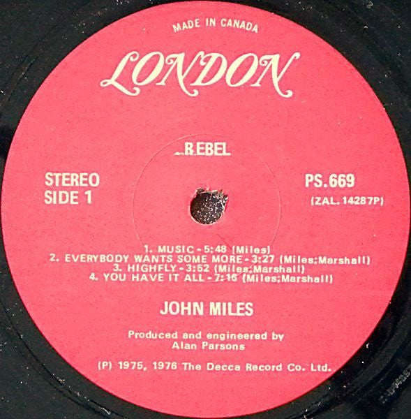 John Miles : Rebel (LP, Album)