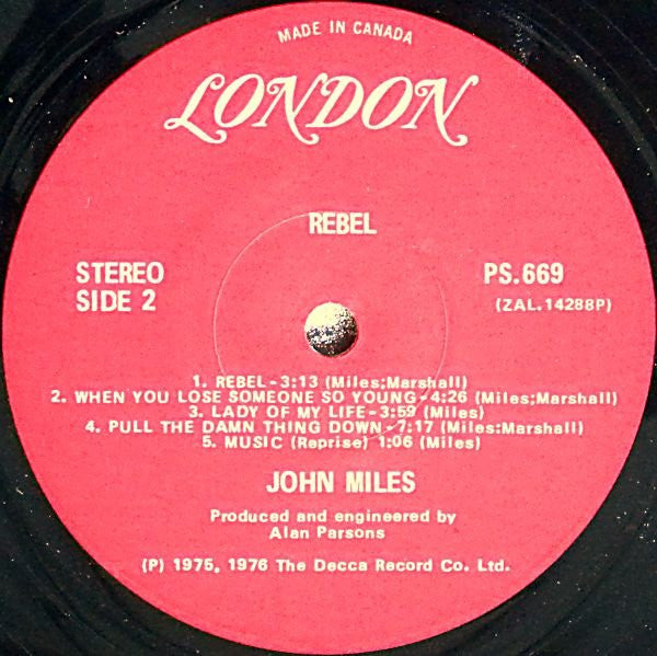 John Miles : Rebel (LP, Album)