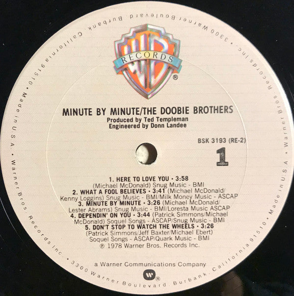 The Doobie Brothers : Minute By Minute (LP, Album, Club, Col)