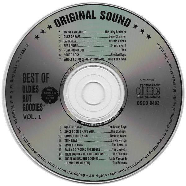 Various : Best Of Oldies But Goodies Vol. 1 (CD, Comp, Club)