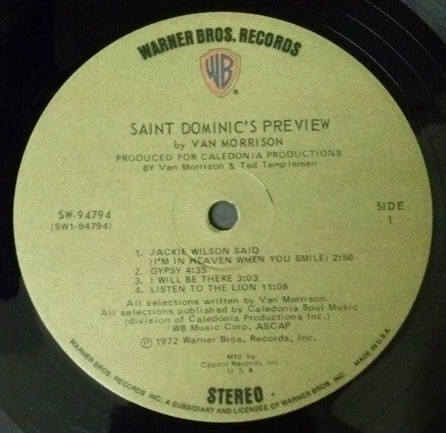 Van Morrison : Saint Dominic's Preview (LP, Album, Club, Cap)