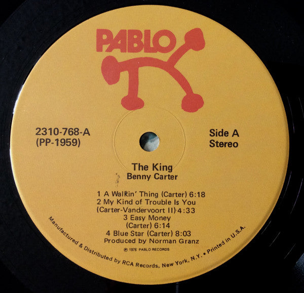 Benny Carter : The King (LP, Album, Ind)